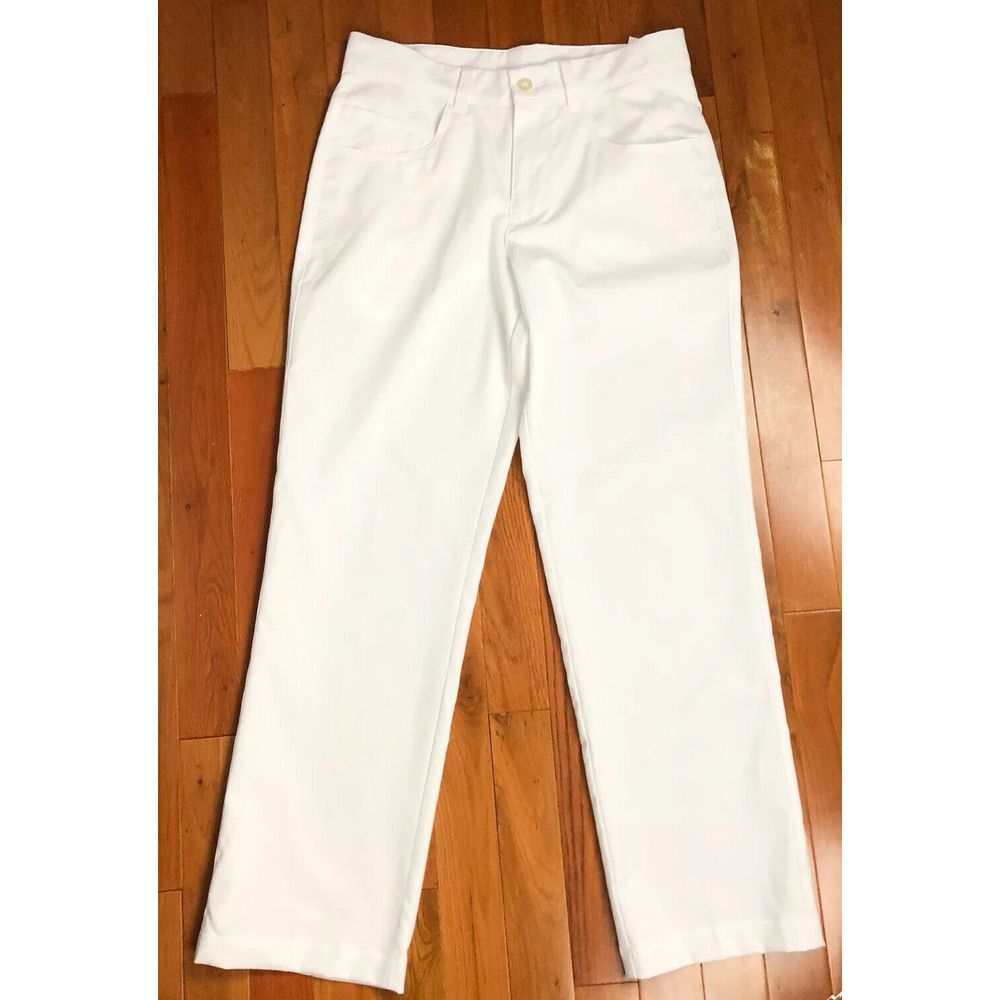 New Puma Women's Size L (27x26) White Golf Polyester Blend Athletic Pants NWOT